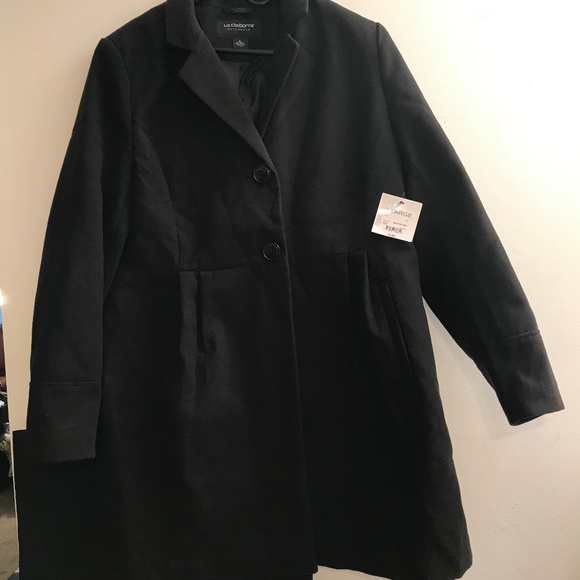New Liz Claiborne Black Jacket Coat Sz XL - Picture 1 of 2